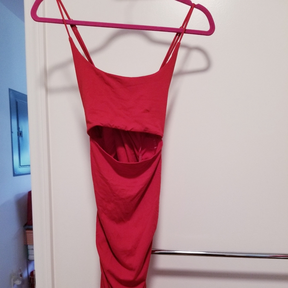 Red scrunch Dress size M